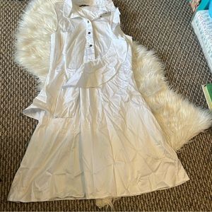 Closet London White Ruffle Shirt Dress Size 8